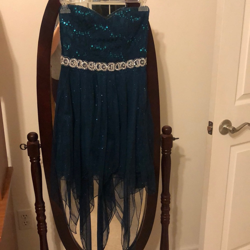 High low emerald green dress